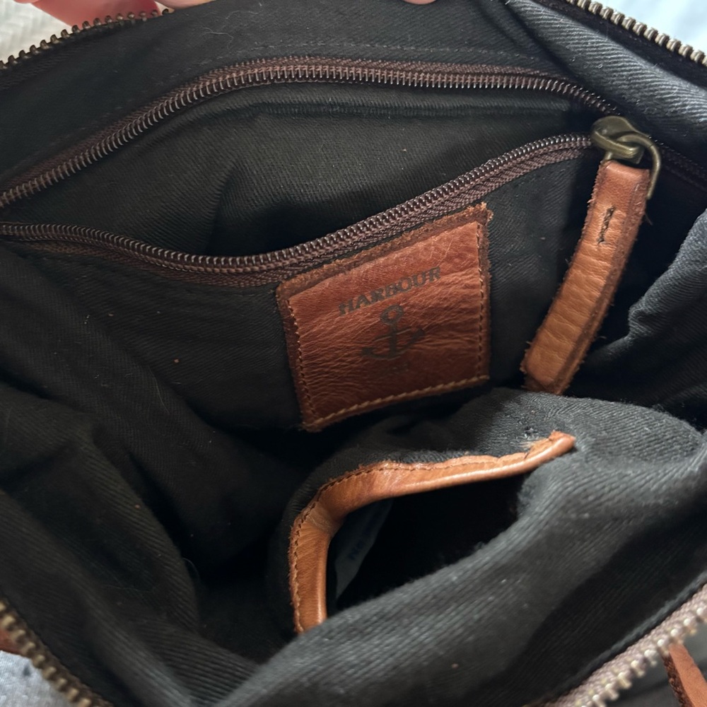 New Harbour 2nd Brown Leather Clutch Purse / Belt Bag Crossbody w/ Woven Front - Picture 11 of 16